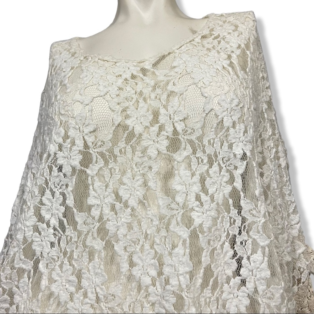 T Party white lace tunic top M - Picture 5 of 8